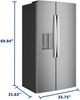 GE® 36" 23.5 Cu. Ft. Fingerprint Resistant Stainless Steel Counter Depth Side-by-Side Refrigerator  with LED Light Walls-3