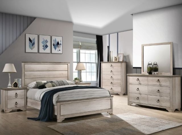 Crown Mark Patterson White Youth Full Panel Bed-1