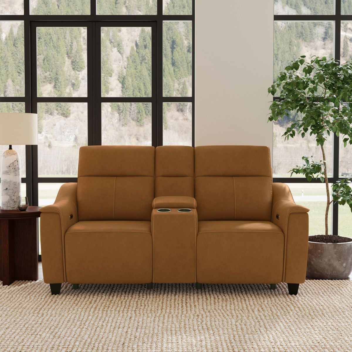 Flexsteel® Walter Honey Power Reclining Loveseat with