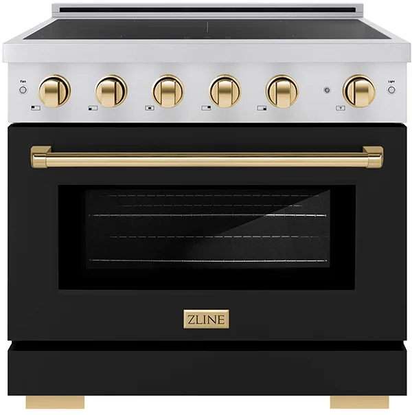 ZLINE 36" 5.2 cu. ft. Autograph Edition Paramount Stainless Steel with Black Matte Door & Polished G