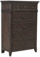 Liberty Furniture Paradise Valley 4-Piece Flax Tweed/Saddle Brown Queen Upholstered Panel Bedroom Set with Chest-4