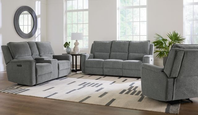 Bassett® Furniture Club Level Calvin Forest Power Reclining Loveseat with Console-3