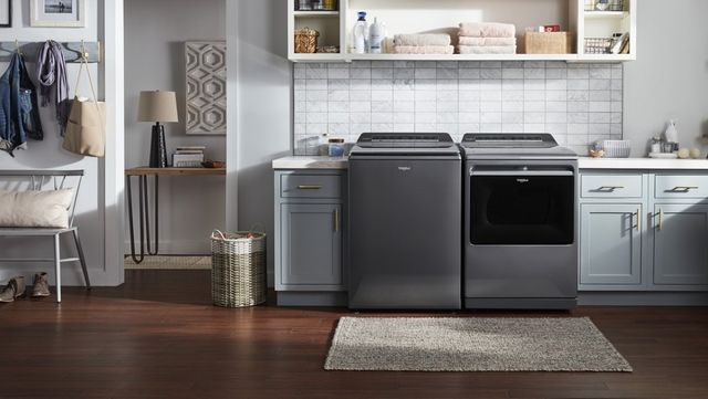 Whirlpool® Chrome Shadow Top Load Washer & Electric Dryer Laundry Pair-4