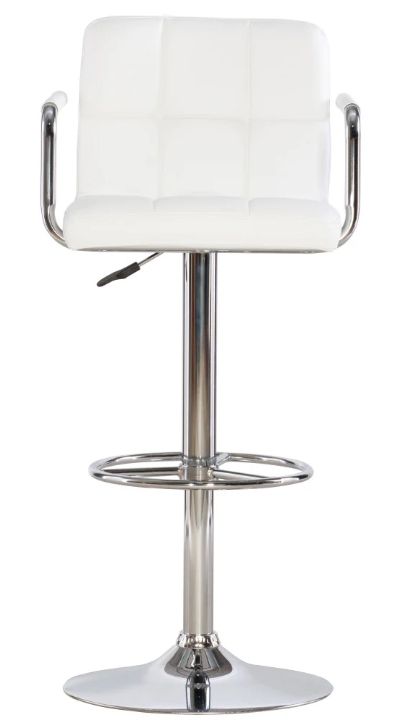 Powell® Boyd Chrome/White Adjustable Gas Lift Bar Stool-4
