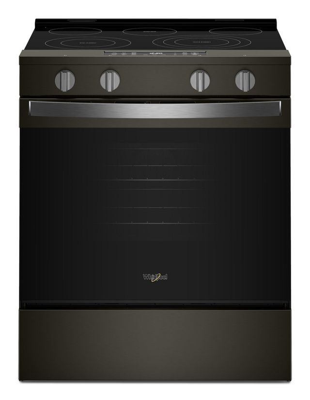 Whirlpool® 30" Black Stainless Steel Slide-In Electric Range with  Air Cooking Technology-0