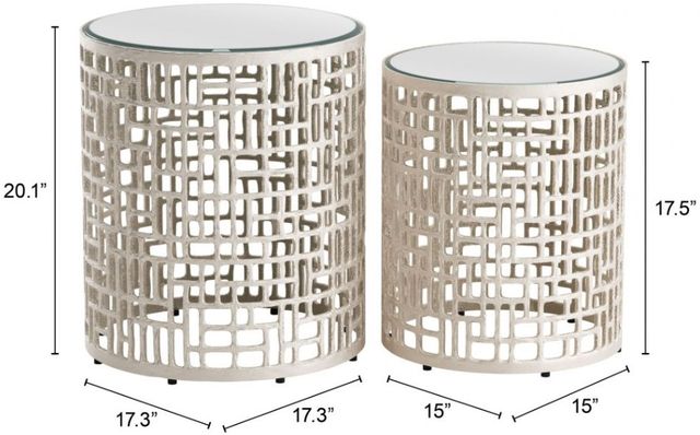 Zuo® Modern Reden 2-Piece Chrome/Silver Side Table Set-1
