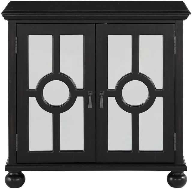 Mazin Furniture Polly Antique Black Accent Chest with Mirror-0