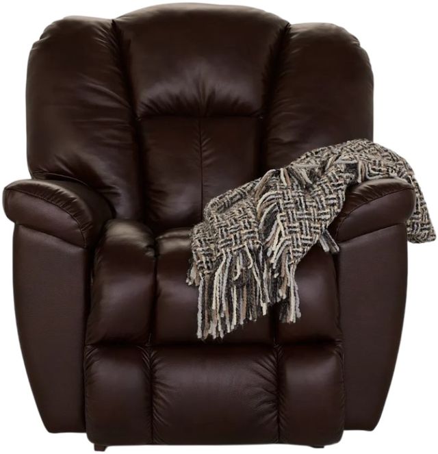 La-Z-Boy® Maverick Walnut Leather Power Rocking Recliner with Headrest-1