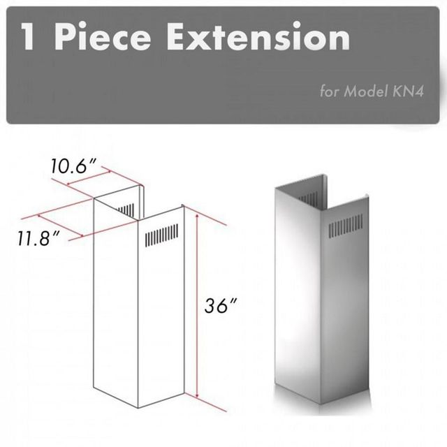ZLINE 36" Stainless Steel Chimney Extension -3