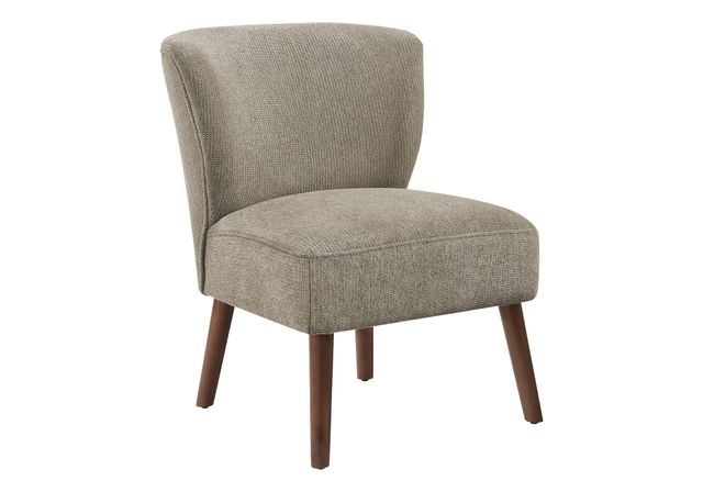 Monarch Specialties Inc. Light Brown 33" Upholstered Accent Chair with Walnut Wood Legs-0