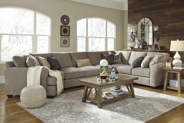 Benchcraft® Pantomine 4-Piece Driftwood Right-Arm Facing Sectional with Cuddler and Armless Sofa-1