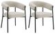 ACME Furniture Jirina 2-Piece Beige/Black Upholstered Dining Arm Chair Set-0