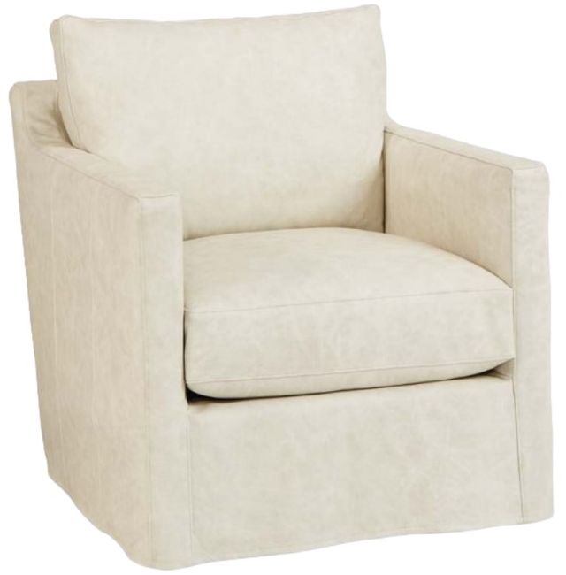 Four Seasons Customizable Miles Leather Slipcovered Swivel Glider -0