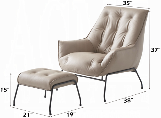 Acme Furniture Zusa Chair and Ottoman - Thumbnail 4