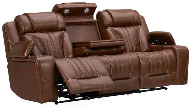 Liberty Furniture Caswell Nature Chestnut Leather Power Reclining Sofa-1