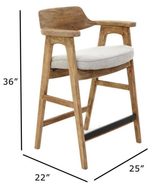 Nest Home Collections Wagner Anew Gray/Natural Counter Chair-2