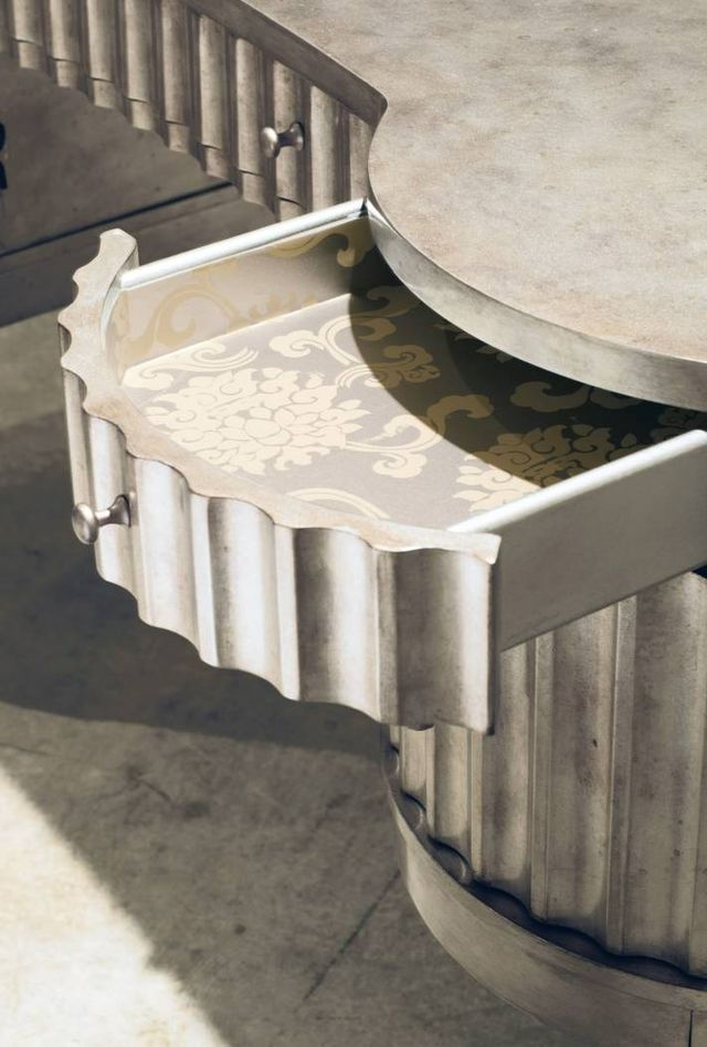 Hooker® Furniture Melange® Champagne Fluted Kidney Desk-3