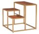 Powell® Cyndi Natural 3-Tiered Plant Stand Side Table with Gold Base-0