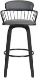 Armen Living Willow Gray/Black Swivel Bar Stool-1