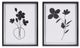 Olliix by Madison Park Floating Floret 2 Pieces Black and White Single Mat Framed Wall Art Set-0