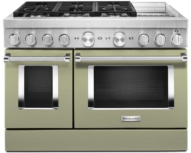 KitchenAid® 48" Avocado Cream Freestanding Dual Fuel Range