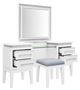 Liberty Furniture Reflections 3-Piece Gray/Pearl White/Rhinestone Vanity Table Set-4