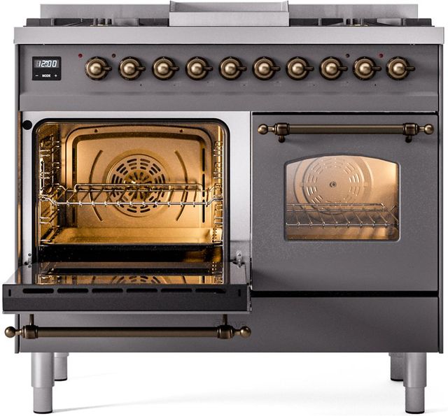 Ilve® Nostalgie II Series 40" Graphite Matte Pro Style Dual Fuel Range-2