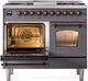Ilve® Nostalgie II Series 40" Graphite Matte Pro Style Dual Fuel Range-2