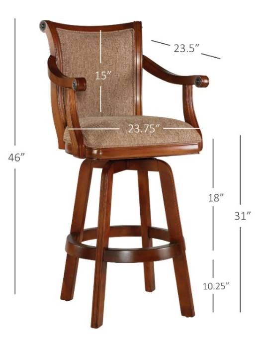 Powell® Brandon Cherry/Light Brown Swivel Bar Stool-2
