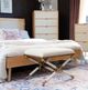 Linon Campaign Gold/Oatmeal Accent Stool-1