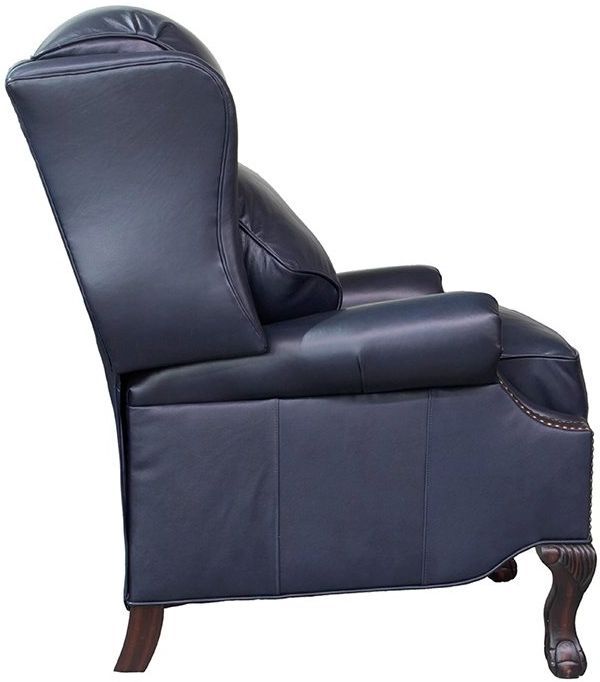 BarcaLounger® Danbury Shoreham Blue Leather Manual Recliner-3