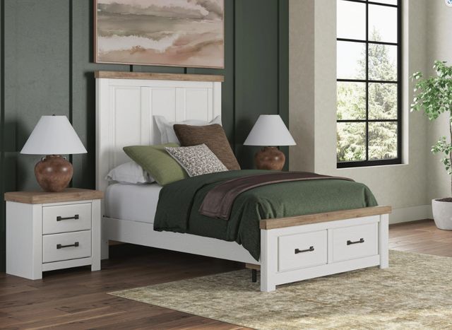 Benchcraft® Savonport Brown/White Full Panel Storage Bed-1