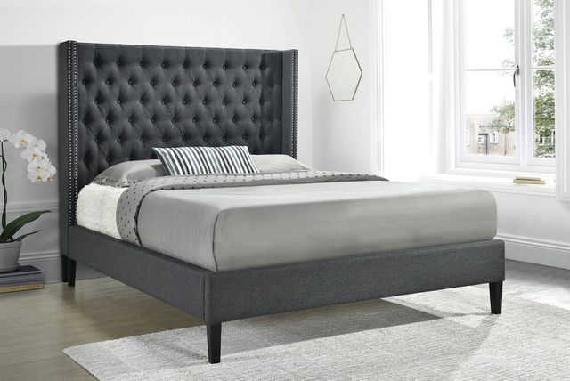 Coaster® Summerset Charcoal Upholstered Queen Bed-1