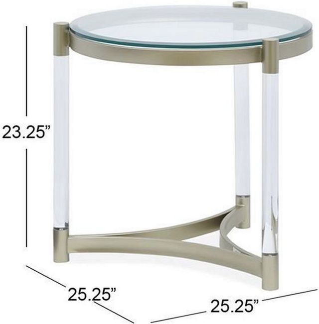 Magnussen Home® Silas Glass Top Round End Table with Platinum Acrylic Base-3