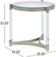 Magnussen Home® Silas Glass Top Round End Table with Platinum Acrylic Base-3