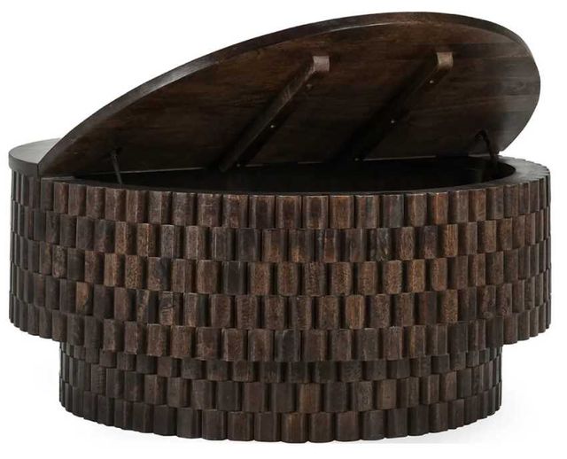 Classic Home Norwood Bark Brown 40" Round Coffee Table-3