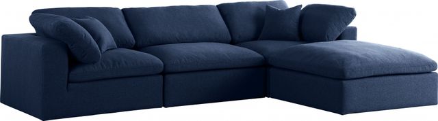 Meridian Furniture Serene 4-Piece Navy Modular Sectional-0