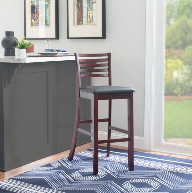 Linon Torino Espresso Ladder Back Bar Stool-1
