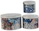 A & B Home Xylon 3-Piece Blue/White Decorative Tin Box Set-0