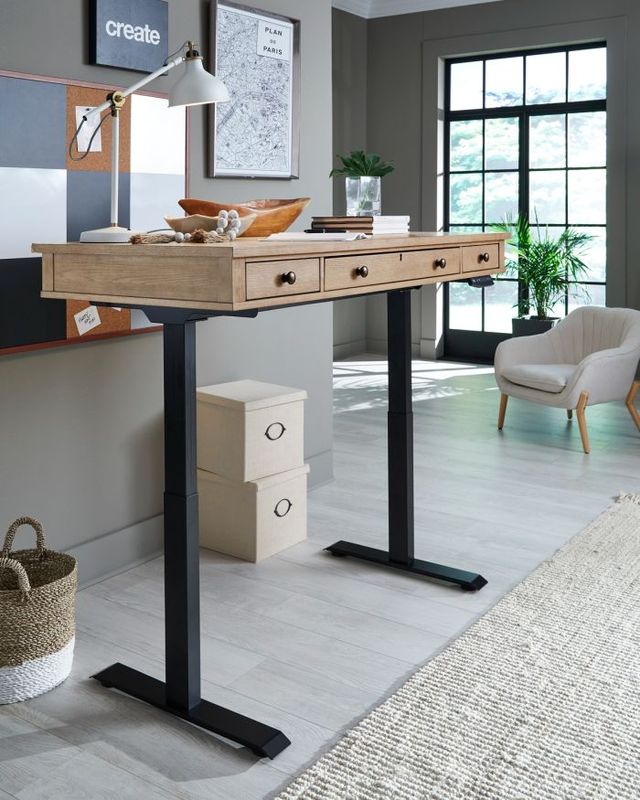 aspenhome® Emerson Light Elm 60" Lift Desk-2