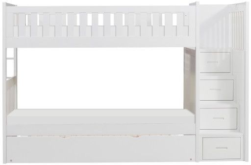 Homelegance® Galen White Youth Twin/Twin Step Bunk Bed with Trundle -2