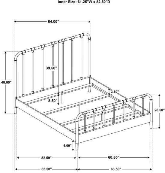 Coaster® Rocco Dark Bronze Queen Open Frame Panel Bed-2