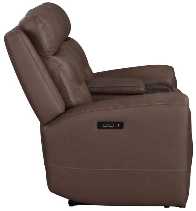 Liberty Furniture Beckham Aline Saddle Leather Power Reclining Loveseat with Console-4