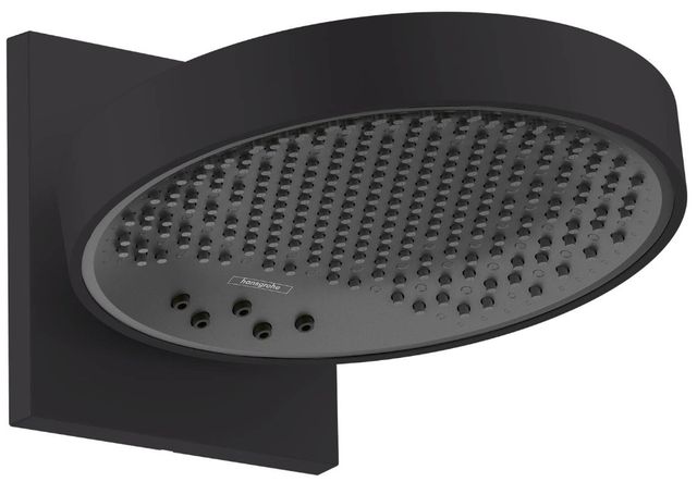 Hansgrohe Rainfinity Matte Black Showerhead with Wall Connector Trim-0