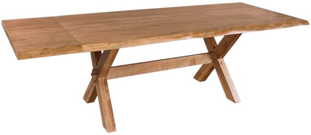 Bassett® Furniture Customizable Crossbuck Live Edge 72" Dining Table with Extendable Leaves-0