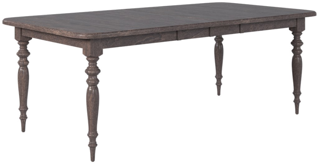 Country View Woodworking Customizable Gillette 48" Elm Top Dining Table with 2-Leaves and Brown Maple Legs