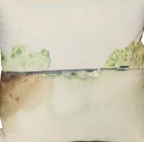 Stylecraft Tamara Day Beige/Blue/Brown Designer Throw Pillow-1
