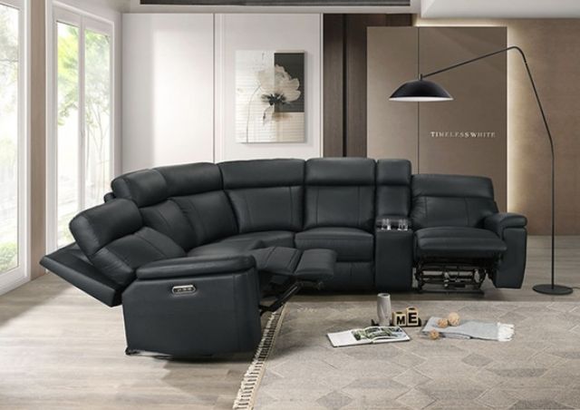 Furniture of America® Oliverus Black Power Sectional-2