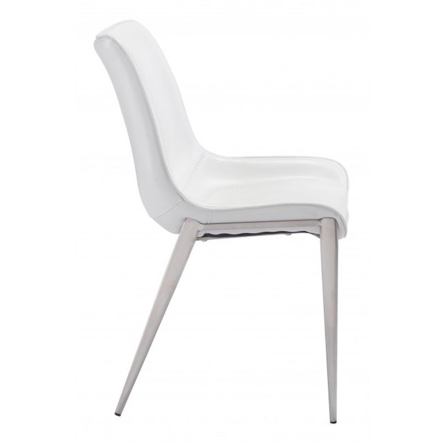Zuo® Modern Magnus White/Silver Dining Chair-1