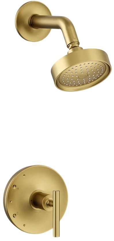 KOHLER® Purist® Rite-Temp® Vibrant Brushed Moderne Brass 2.5 GPM Shower Trim Kit with Lever Handle-0
